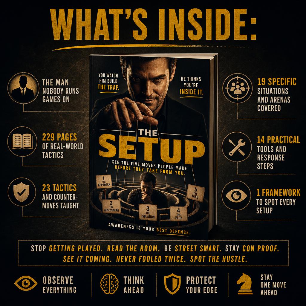 THE SETUP: See The Five Moves People Make Before They Take From You.