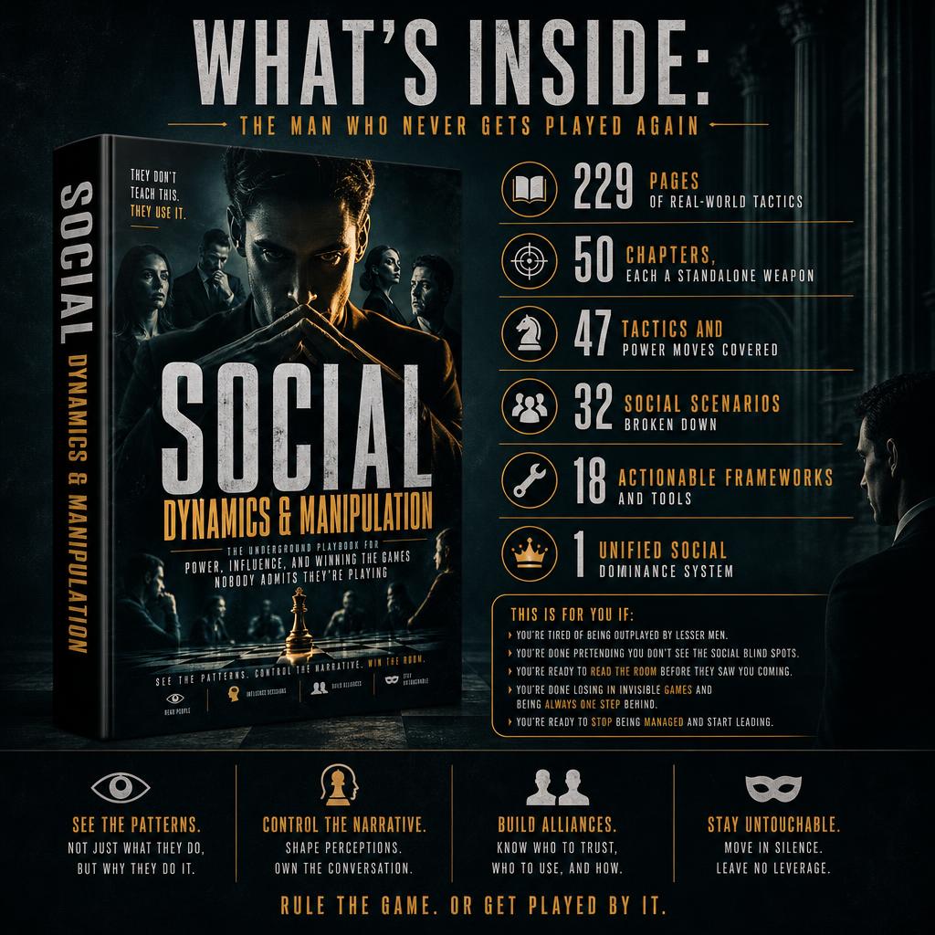 SOCIAL DYNAMICS & MANIPULATION: The Underground Playbook For Power, Influence, And Winning The Games Nobody Admits They're Playing